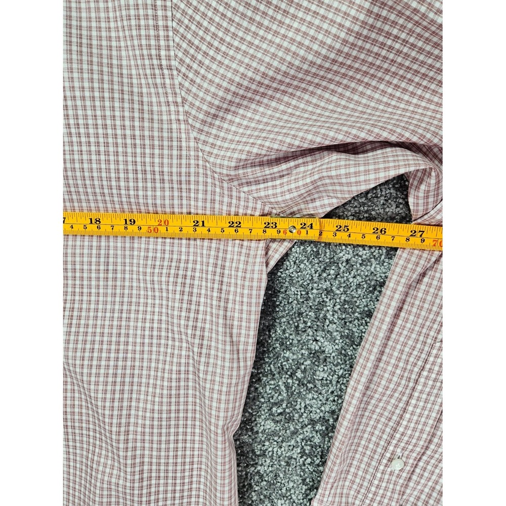 Peter Millar Crown Crafted Flex Finish Men's Button-Up Large Red Tan Plaid NWT - Picture 7 of 9